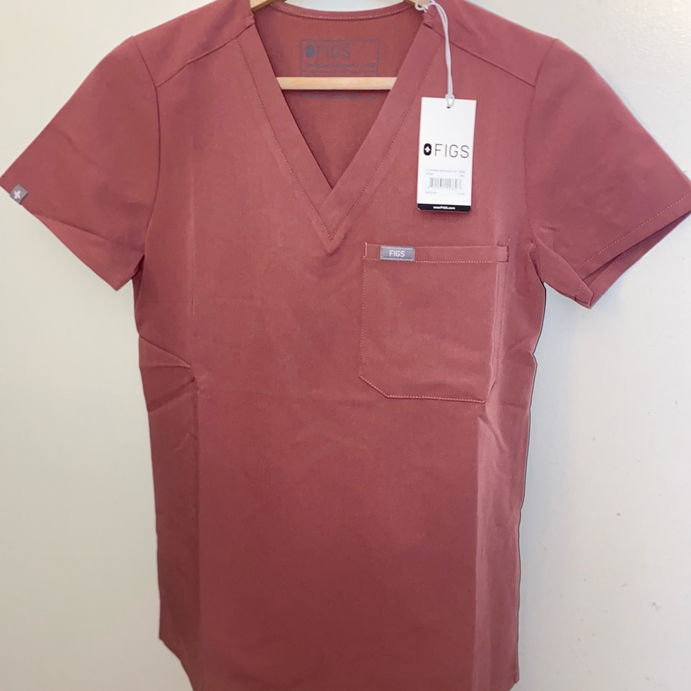 Figs Catarina scrub top in mauve size XXS